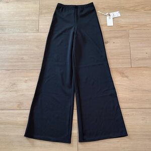 Good American Scuba Wide Leg Pants Black High Waist GKB0016 Size 1 NEW